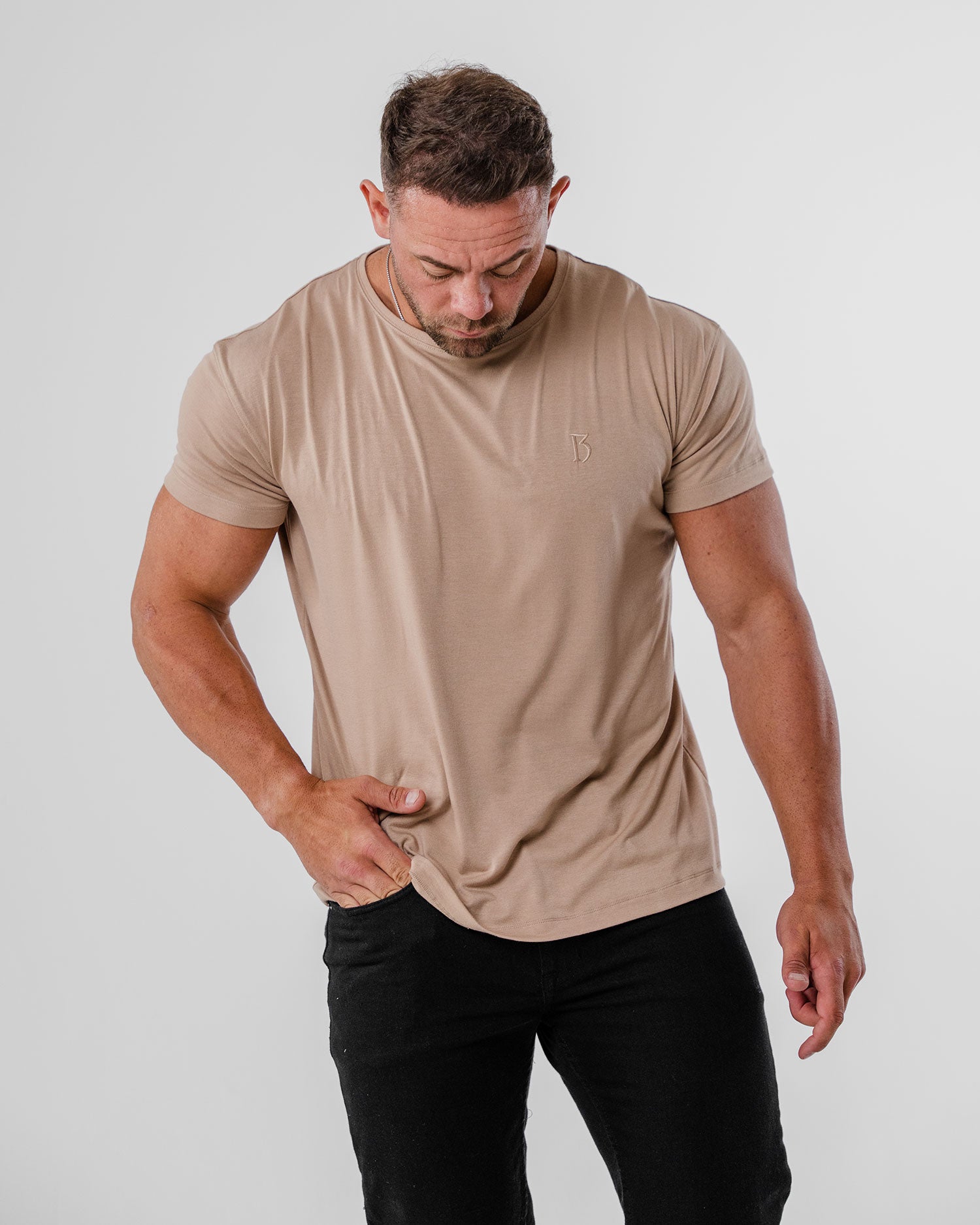 Camel Slim Fit T Shirt