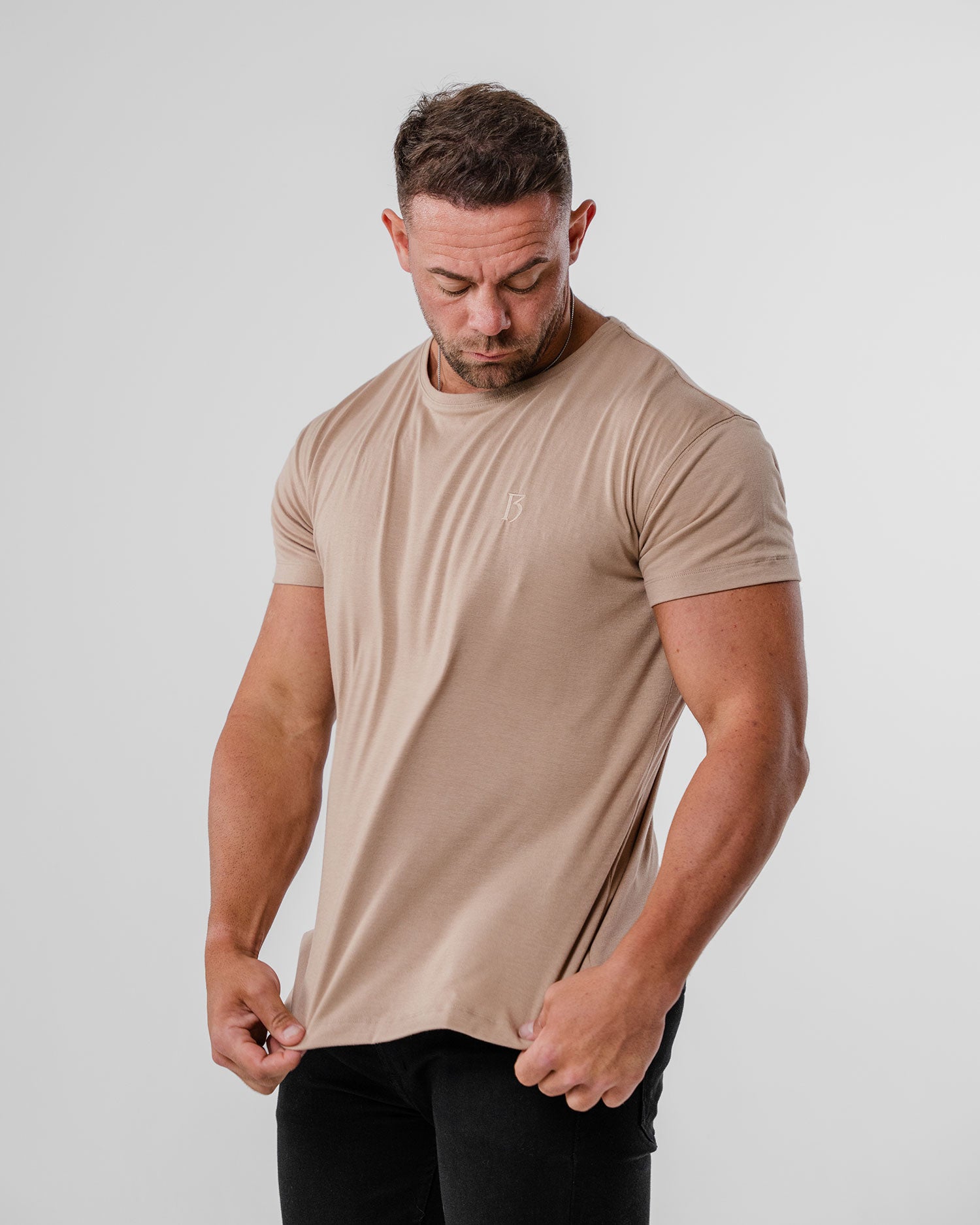 Camel Slim Fit T Shirt